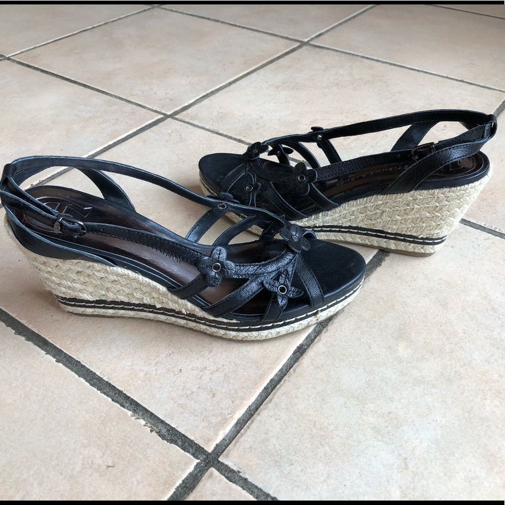 Etienne Aigner sling back espadrille wedge sandals